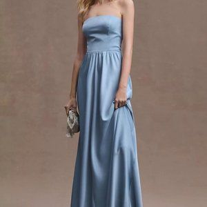 BHLDN ELSIE STRAIGHT-NECK SATIN A-LINE GOWN